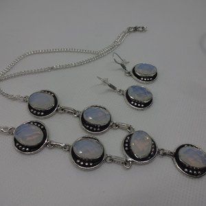 Stunning "OPALITE" Handmade Sterling Necklace & Earrings  #426